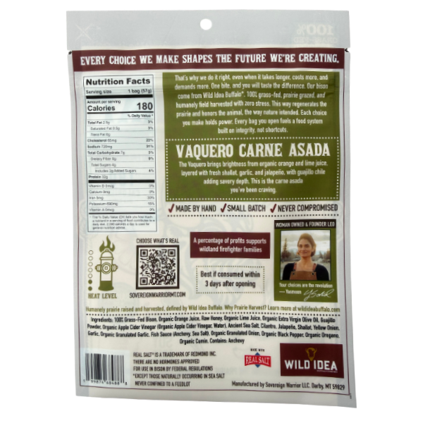Vaquero Carne Asada Bison Jerky